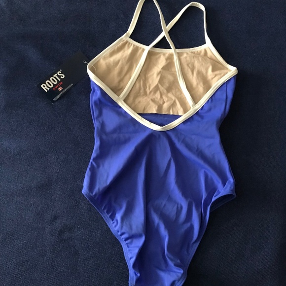 Roots Swim NWT Girls One Piece Swimsuit 12 Blue🇨🇦 - Picture 2 of 7